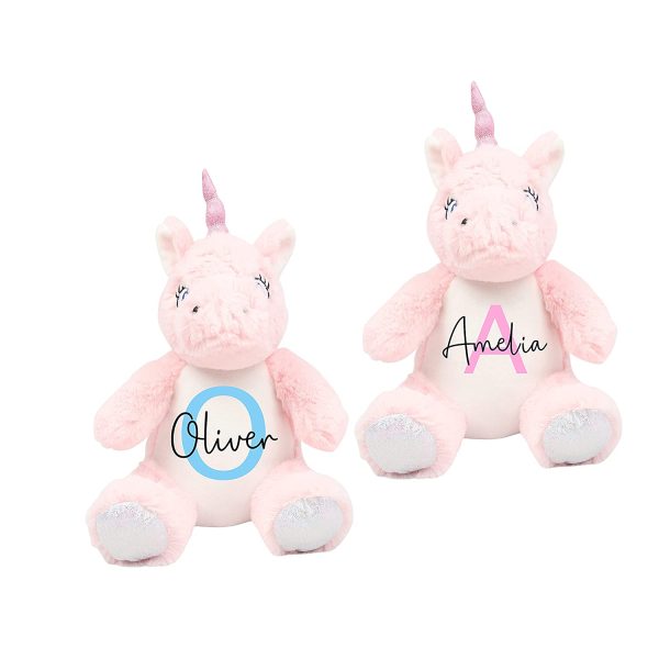 Personalised Unicorn Soft Toy with Name & Initial, Customisable New Baby Gift, Newborn Baby Gift, Baby Boy, Baby Girl, Custom Teddy Bear, Keepsake, Baby Shower Gift, Christening Gift - Image 3