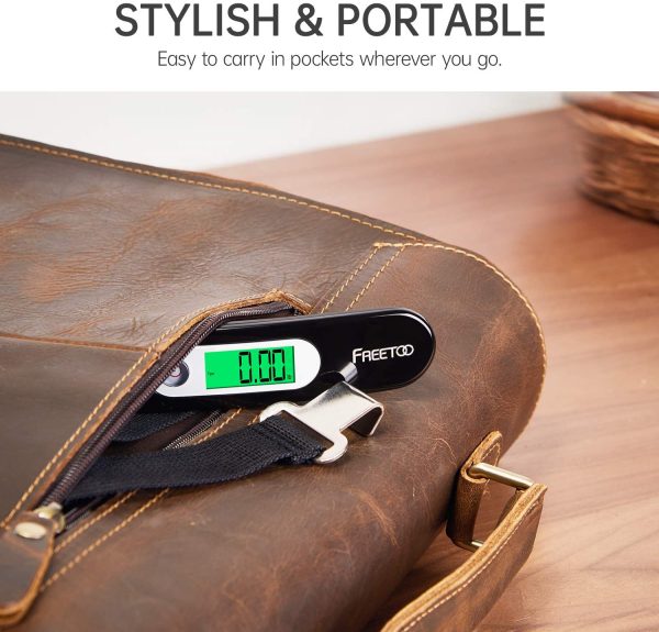 FREETOO Portable Digital Luggage Scale Hanging Suitcase Scale with Tare Function 110 lb/ 50KG Capacity Black - Image 2