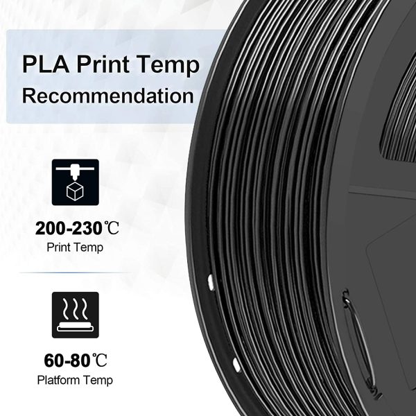 JAYO PLA+ 3D Printer Filament, PLA Plus Filament 1.75mm, Dimensional Accuracy +/- 0.02 mm, 1kg Spool (2.2 lbs), PLA+ Black - Image 6