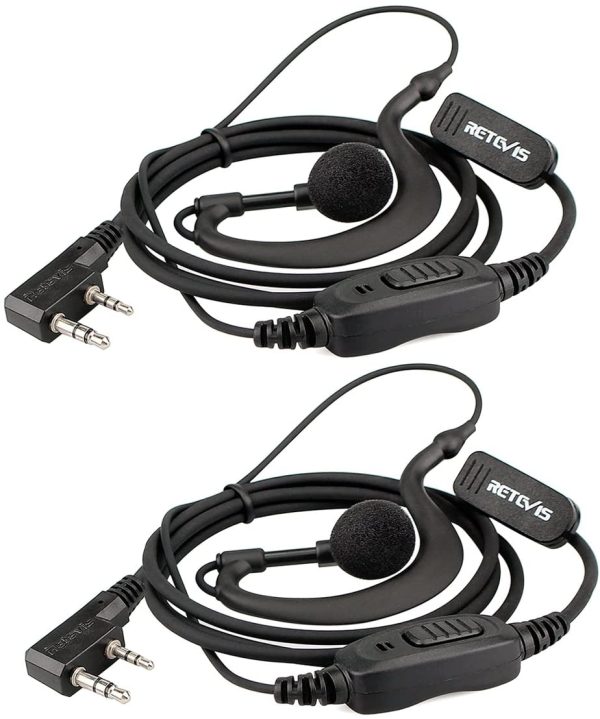 Retevis RE3120 Walkie Talkie Earpiece with Mic 2 Pin C-type Headset Compatible with 2 Way Radio RT24 RT28 RT22 RT622 RT27 RT617 RT618 RT619 BaoFeng BF-888S Kenwood Proster (2 pcs) - Image 7