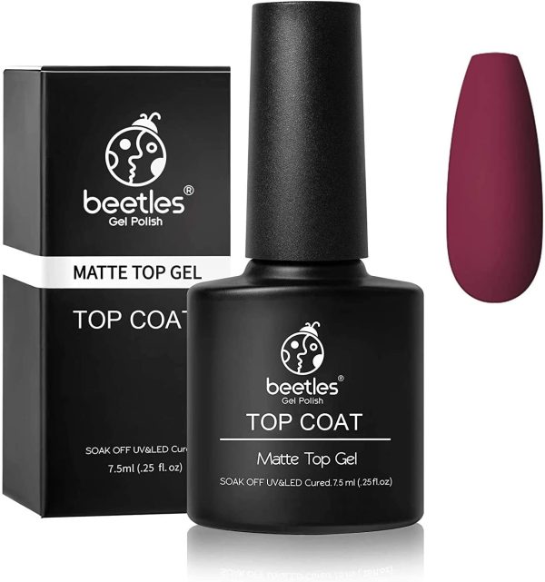 Beetles Gel Nail Polishes- No Wipe Matte Top Coat Gel Nail Polish Matte Finish, Transparent Gel Polish 7.5ml, Soak Off Nail Lamp Nail Art Manicure Salon DIY Gel Nail Kit - Image 5