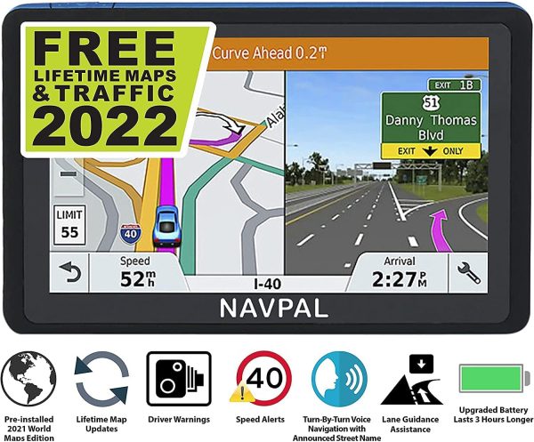 BLUETOOTH SAT NAV (7 INCH) UK EUROPE EDITION 2022 (FREE Lifetime Updates) GPS Navigation for Car Truck HGV Lorry Motorhome, Features Postcodes, Driver Alerts, Lane Guidance & POI (BRITISH BRAND) - Image 5