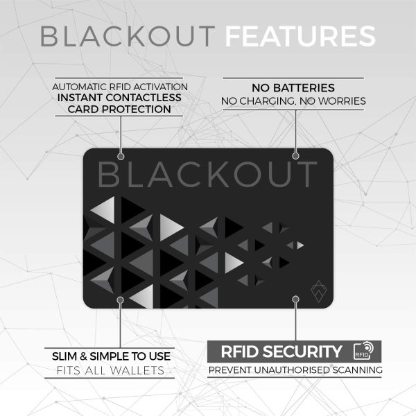 Blackout by AKIELO ?C Ultra Thin RFID Blocking Card (2 x Pack) ?C The Single Solution to Contactless Card Protection ?C The Ultimate RFID Card Protector for Your Wallet or Purse??