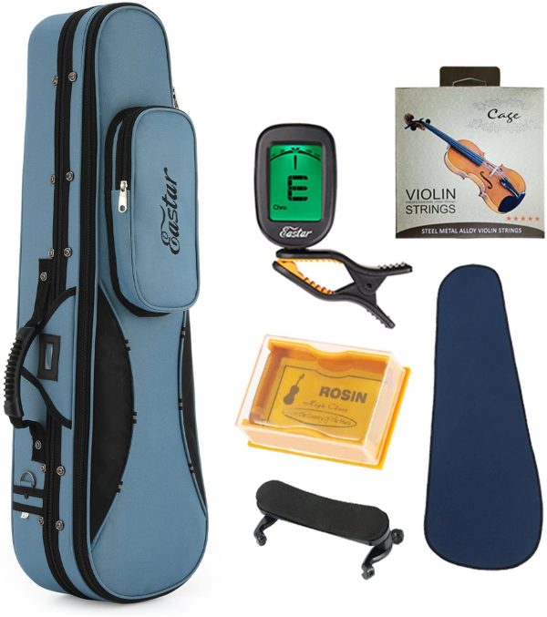 Eastar 1/2 Violin EVA-1 Student Violin Set Natural Violin Instrument For Beginner with Hard Case, Shoulder Rest, Bow, Rosin, Clip-on Tuner and Extra Strings - Image 3