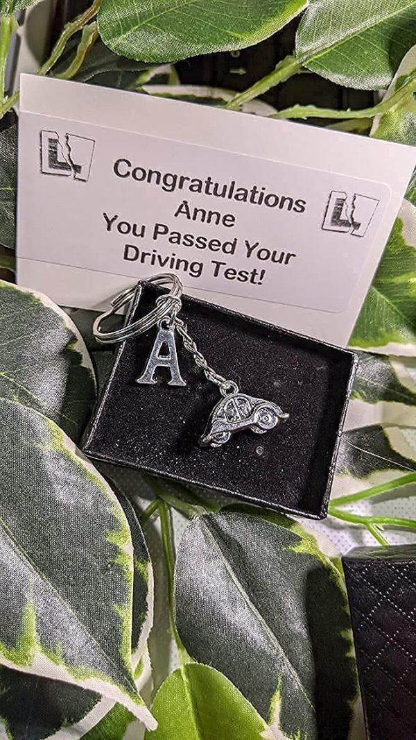 Handmade Congratulations You Passed Your Driving Test! Little Car Keyring/Handbag Charm First Car Driving Instructor Gift. Personalised Gift Card Included. Gift Boxed. - Image 2