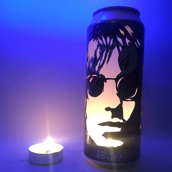 Liam Gallagher Beer Can Lantern! Oasis, As You Were, Pop Art Portrait Candle Lamp - Unique Gift! - Image 3