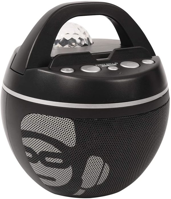 IDANCE PORTABLE BLUETOOTH KARAOKE SPEAKER WITH DISCO BALL - BLACK