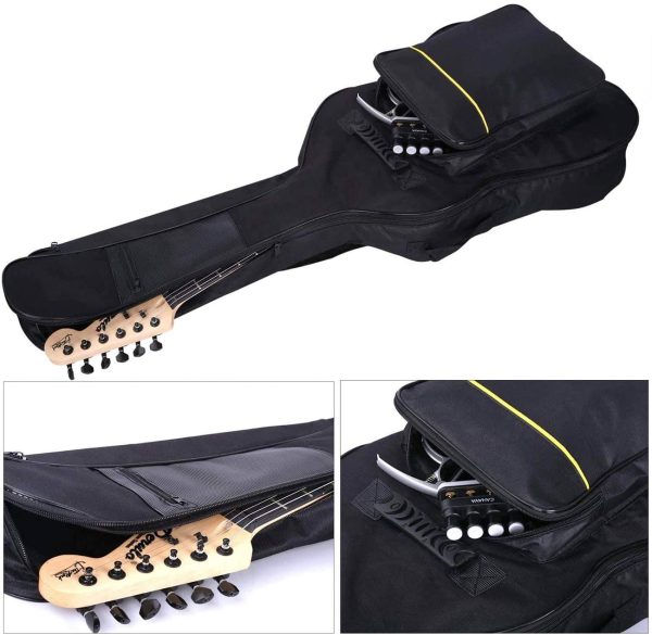 CAHAYA 40 41 Inch Acoustic Guitar Bag Waterproof Guitar Case Gig Bag 8MM Padding with Back Hanger Loop- Black Soft Case, CY0152 - Image 4