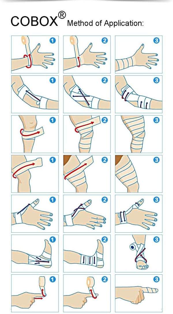 Cohesive Bandage - 12 Rolls x 10cm x 4.5m First Aid Sports Wrap Bandages,COBOX Pet Vet Wrap Self Adherent Cohesive Bandages