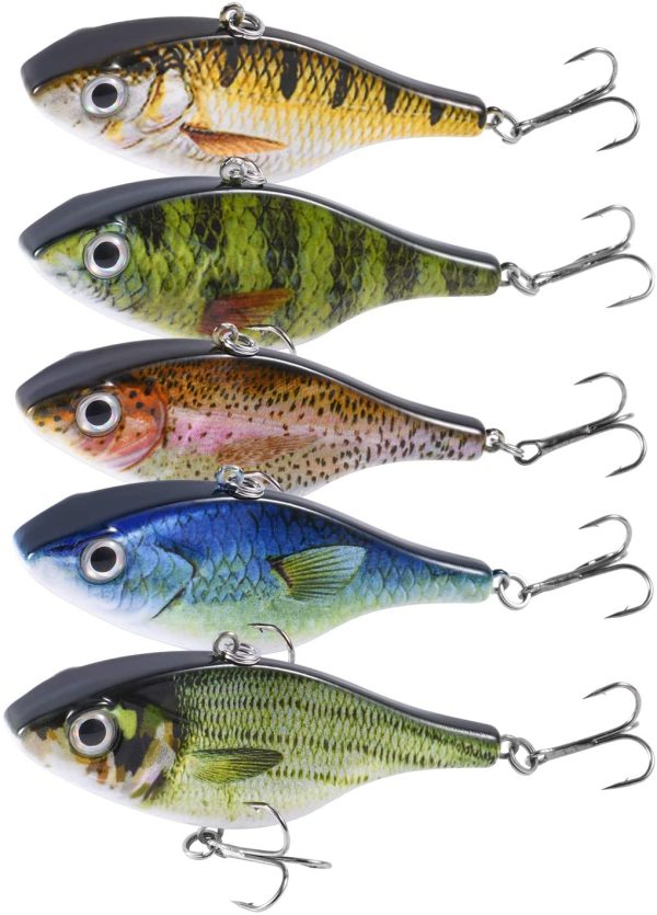 Magreel Crankbaits Set Fishing VIB Lures Kit Minnow Crankbaits Topwater Floating Lures Life-Like Swimming Swimbait for Trout Bass Perch Pike with Tackle Box 5pcs/Pack - Image 5