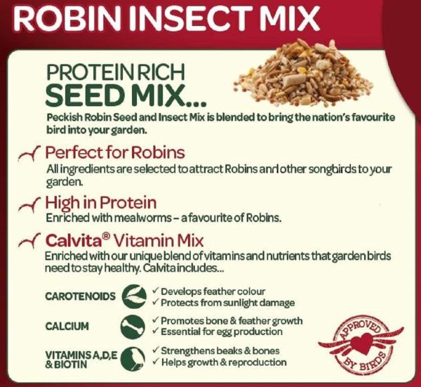 Peckish Robin Bird Seed and Insect Mix, 1 kg - Image 2