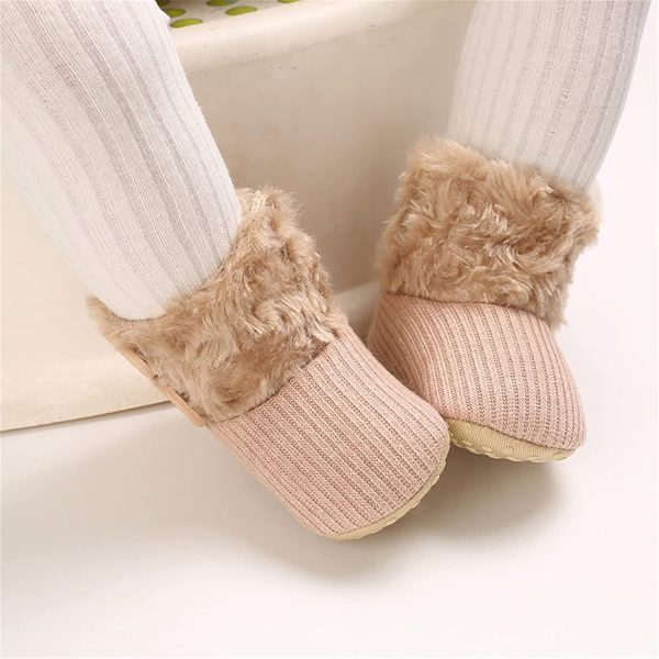 Kfnire Baby Booties, Unisex Baby Boy Girl Toddler Soft Winter Warm Fur Snow Boot - Image 4