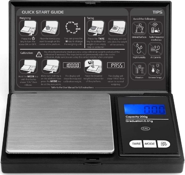 Digital Pocket Scale - 200g x 0.01g - Black (Batteries Included) - Image 3