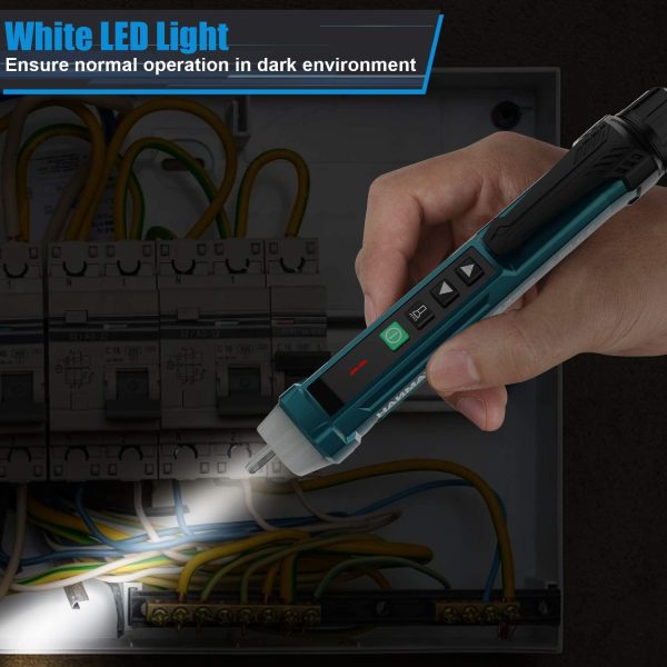 Non-Contact Voltage Tester with 9 Gear Adjustable Sensitivity Voltage Detector Pen AC Circuit Tester Tool LCD Display LED Flashlight Buzzer Alarm Range12V-1000V & Live/Null Wire Judgment AC1 - Image 2