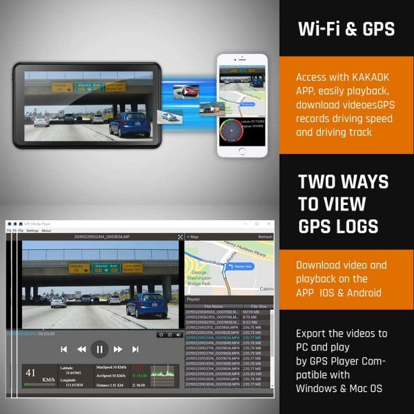 Dash Cam Front and Rear 1440P & 1080P ??Built with WIFI & GPS??Dual dash Cam (Single Front 1440P), Car Camera 3 Inch Touch Screen Dash Camera, Driving Recorder with Night Vision, 24H Parking Monitor - Image 6