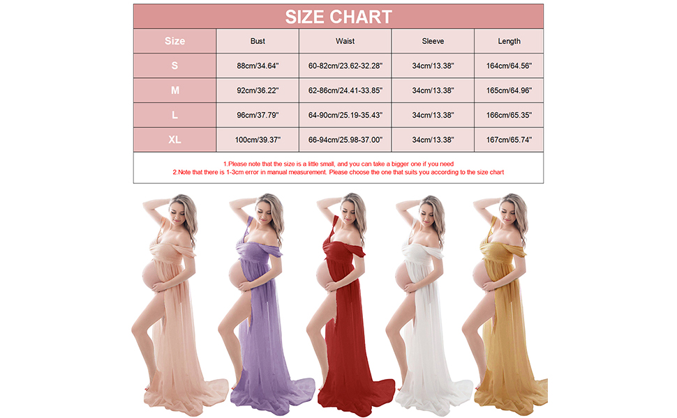 FEOYA Maxi Maternity Dress Chiffon Lace Strapless Gown Split Front for Pregnant Women Photography 