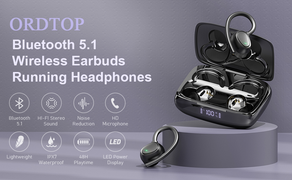 Bluetooth 5.1 Headphones with Mic wireless headphones over ear wireless running headphones