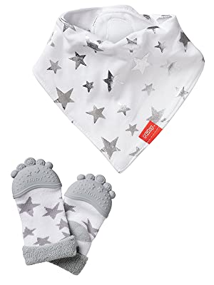 Teething socks and dribble bib