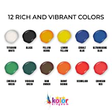 12 RICH AND BIBRANT COLORS