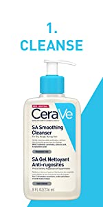 CeraVe;Smoothing;Cleanser;Rough;Dry;Skin;Face;Body; Keratosis Pilaris; Salicylic Acid