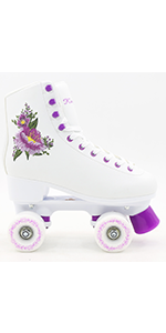 Kingdom gb peony flower roller skates womens rollerboots purple