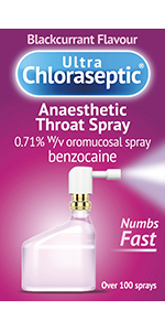 Ultra Chloraseptic Anaesthetic Sore Throat Spray - Blackcurrant Flavour