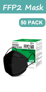 50 Pack Black FFP2 Mask