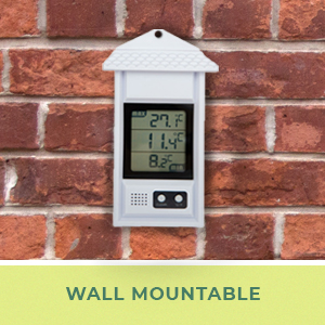 Digital Thermometer for indoor and outdoor use wall mountable slot for hanging roof for protection