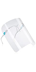 Transparent Face Shield Visor with Glasses - Reusable