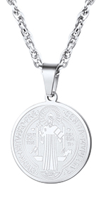 Women Saint Benedict Necklaces Round Medal