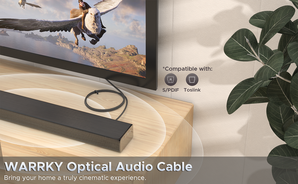 Optical cable for soundbar to tv, bring your home a truly cinematic experience.