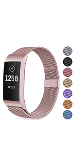 fitbit charge 3 strap rose gold