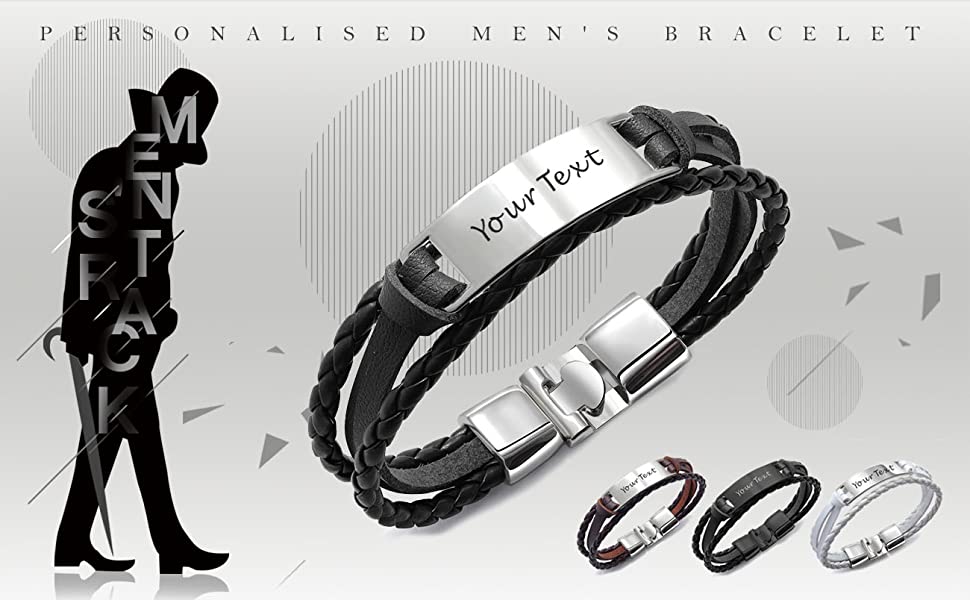 pwesonalisedmens bracelet