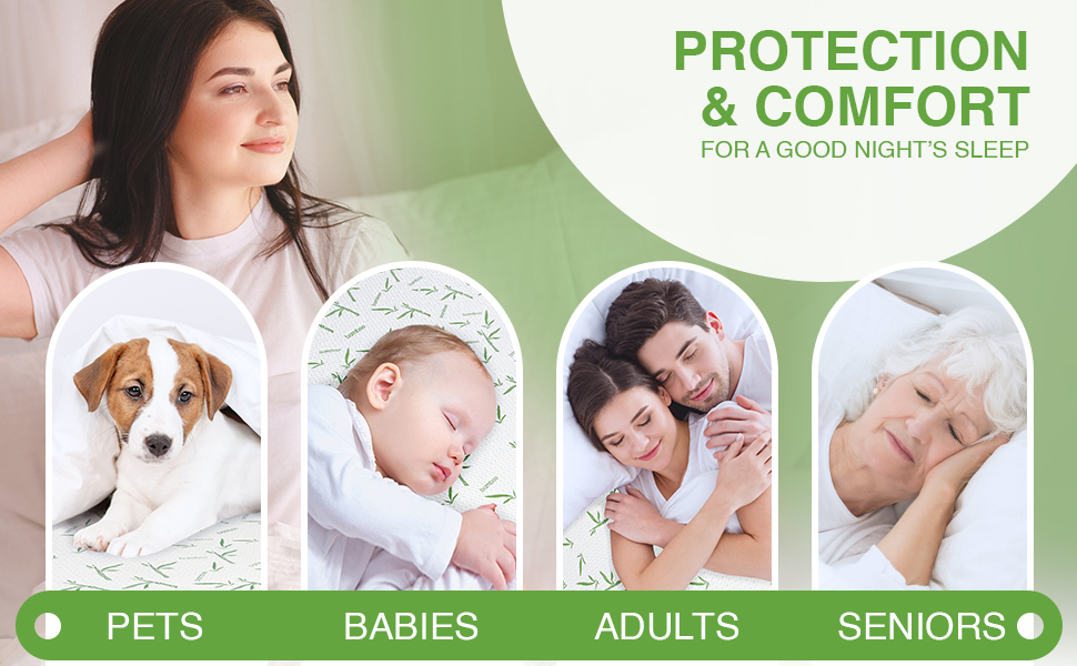 Bamboo Mattress Protector Waterproof soft breathable comfortable single double king super cover 