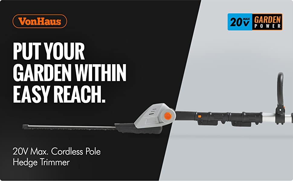 VonHaus Cordless Pole Hedge Trimmer