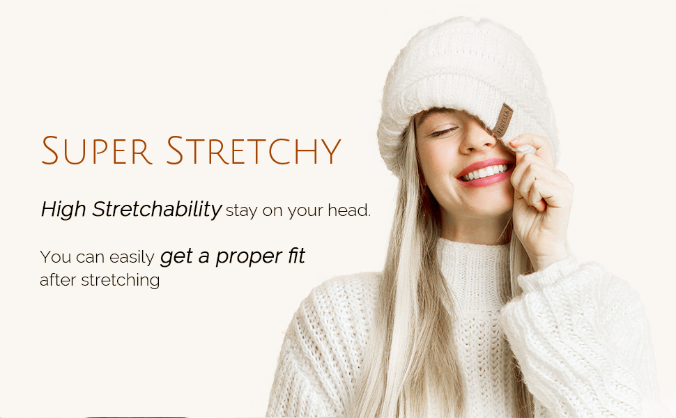 STRETCHY BEANIE HATS FOR WOMEN