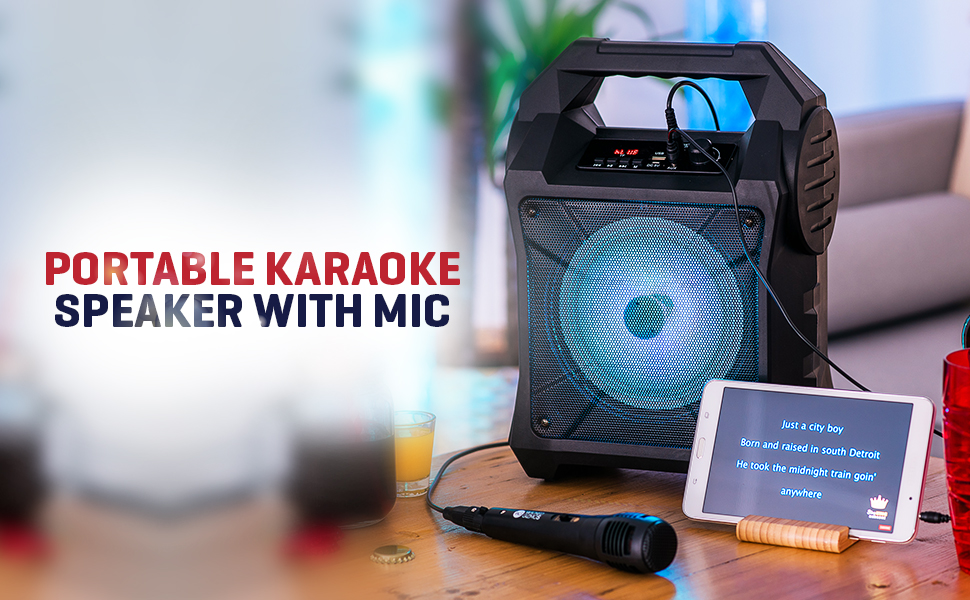 WICKED GIZMOS PORTABLE KARAOKE SPEAKER WITH BLUETOOTH