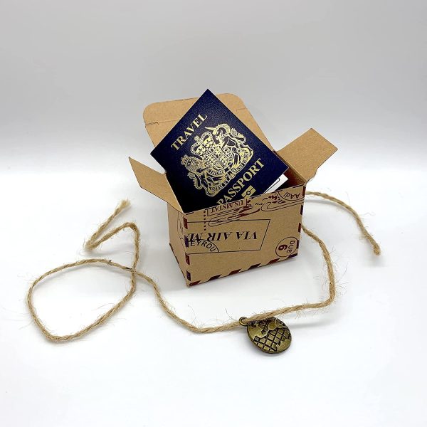 DIY Surprise Mini Travel Box & Mini GOLD effect Passport Reveal Gift bundle (DIY). Perfect for Valentine, birthday, family trips away! - Image 3