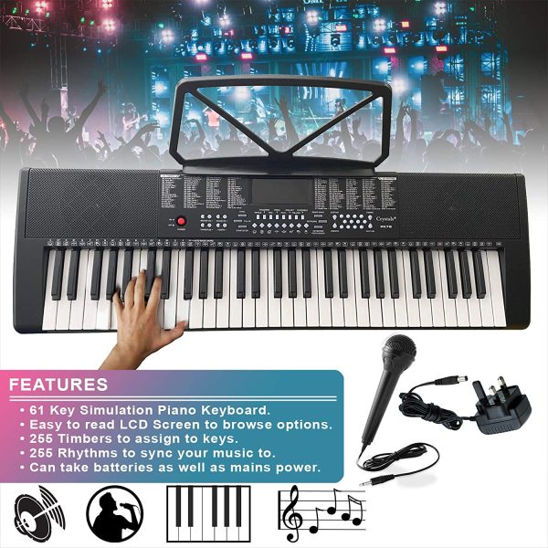 Keys Teaching Type Electronic Keyboard Digital Music Instrument Piano & Microphone by Crystals® - Image 8