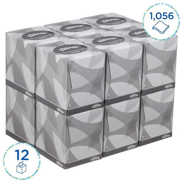 Kleenex Facial Tissue Cube 8834 - 2 Ply Boxed Tissues - 12 Tissue Boxes x 88 White Facial Tissues (1,056 sheets) - Image 2