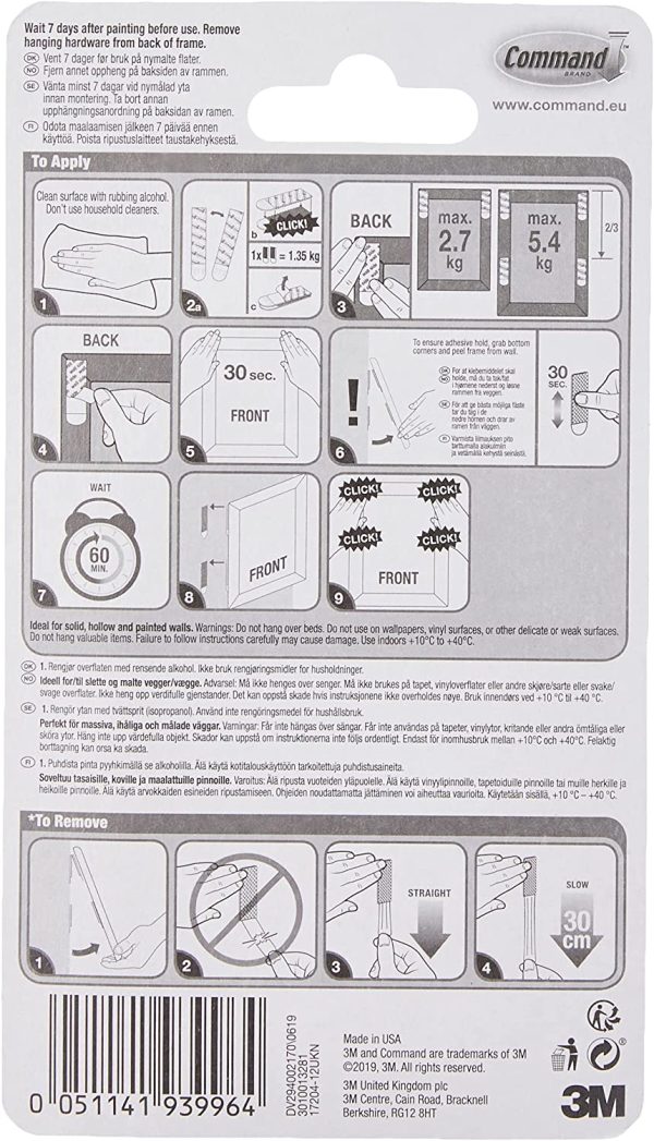 Command Medium Picture Mounting Strips, Pack of 12 x 2 Adhesive Strips, White - Damage Free Hanging - For Pictures, Frames, Mirrors, Wall d??cor and Signs - Holds up to 5.4 kg - Image 5