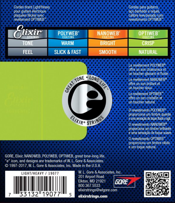 Elixir 19077 Strings Electric Guitar Strings with OPTIWEB? Coating, Light/Heavy (.010-.052) - Image 3