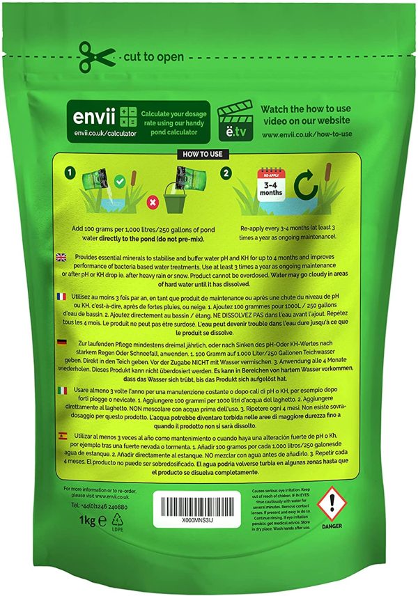 envii Pond Equaliser - Instantly Creates and Stabalises Safe pH, KH and GH Levels to Make Perfect Pond Environment (1kg)