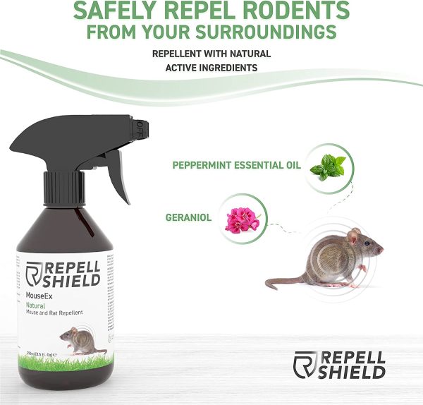 RepellShield Mouse Repellent Spray & Rat Deterrent - A Peppermint Oil Spray: A Natural Mice Repellent & Rat Repellent - Peppermint Spray for Rats - Alternative to Mouse Traps or Mouse Poison, 250ml - Image 6