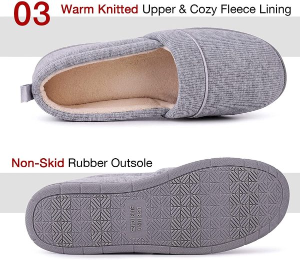 EverFoams Women's Memory Foam Comfort Knit House Shoes Light Weight Terry Cloth Loafer Slippers with Anti-Skid Rubber Sole - Image 7