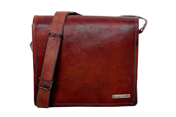 Handmade Original Leather Messenger 9"x11" Sling Bag mens - Image 7