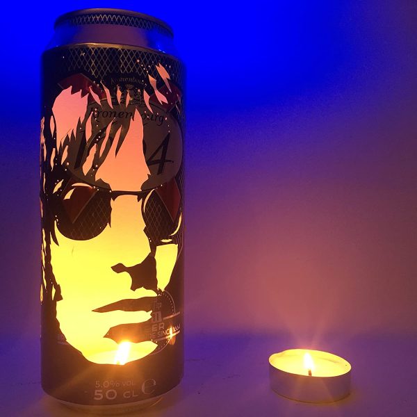 Liam Gallagher Beer Can Lantern! Oasis, As You Were, Pop Art Portrait Candle Lamp - Unique Gift!