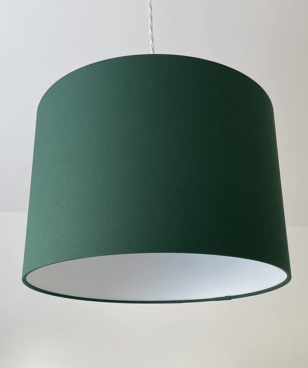 Dark Green Cotton Drum Lampshade