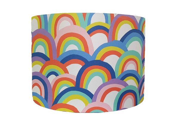 Bold Pastel Rainbow Lampshade, Girl Nursery Decor, Ceiling Pendant, Table Lamp Shade