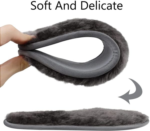 riemot Sheepskin Insoles for Men Women and Kids, Super Thick Premium Lambswool Insoles for Wellies Slippers Boots, Warm Fleece and Comfortable Shoe Insoles for Cold Winter - Image 5